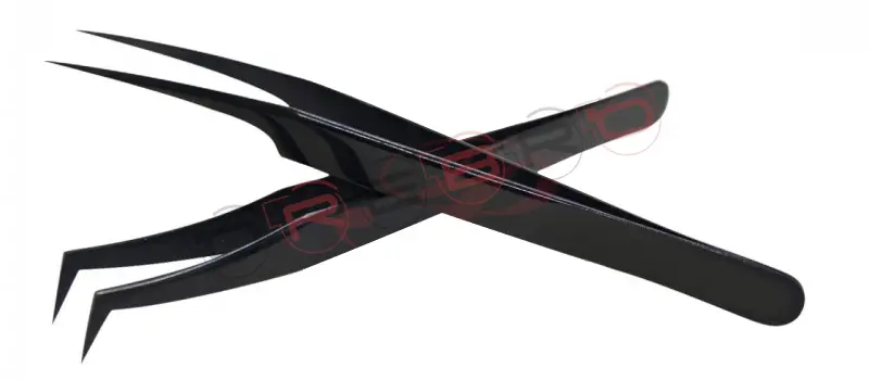 Pro Straight Angle Isolation Tweezer (12cm) L-type 75° Volume Tweezer (11.5cm), model ET-04-05-07