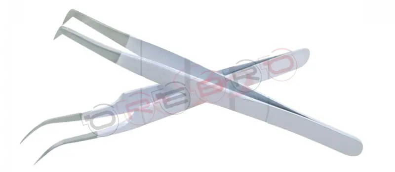 (Wide Tip) Russian Volume 90° tweezer (11.5cm) (Narrow Tip)Curved Classic Volume Tweezer (12cm), model ET-04-05-13