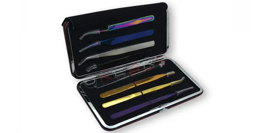TWEEZERS PACKING CARRYING CASE- One Side Elastic & Other Side Magnetic Case Holding for (8) Tweezers (17cm*10cm), model ET-07-03-10