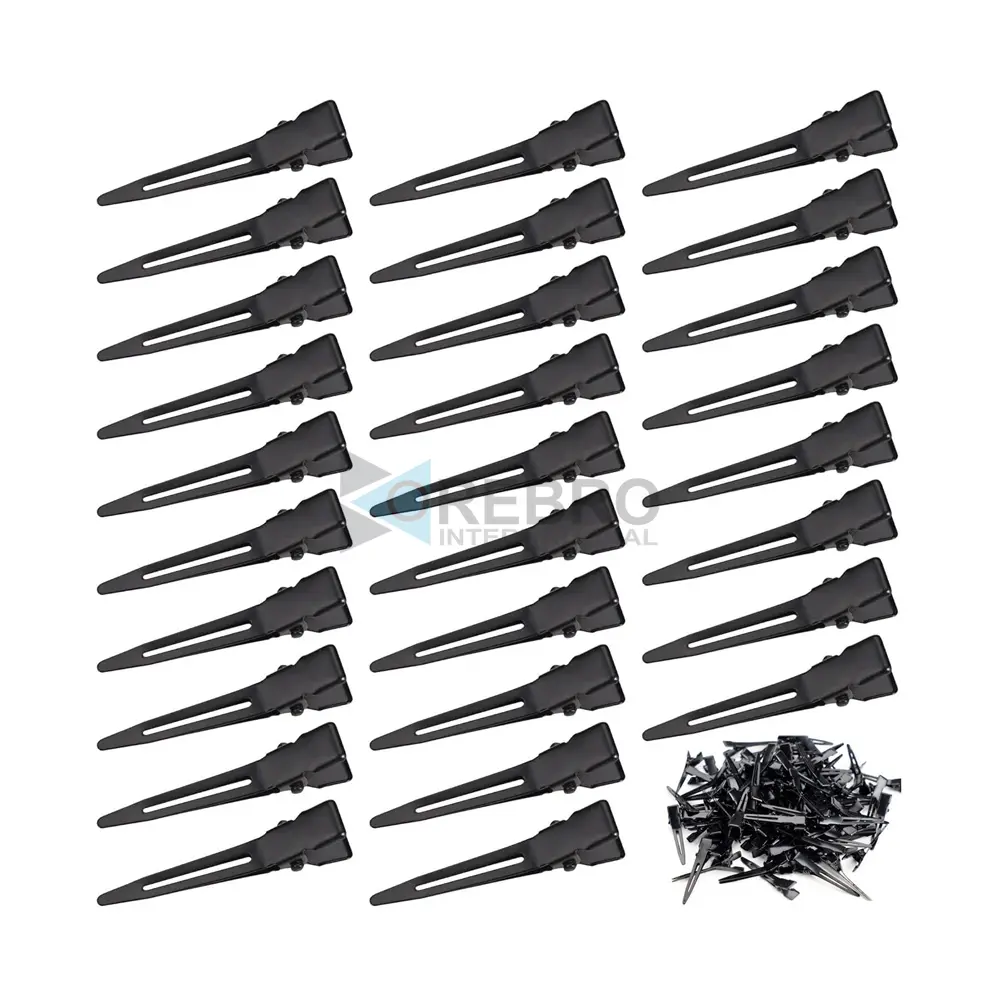 BLACK- 1.75 Inches Single Prong Hair Clips, Pack of 10-PCS, model OI-20-7485