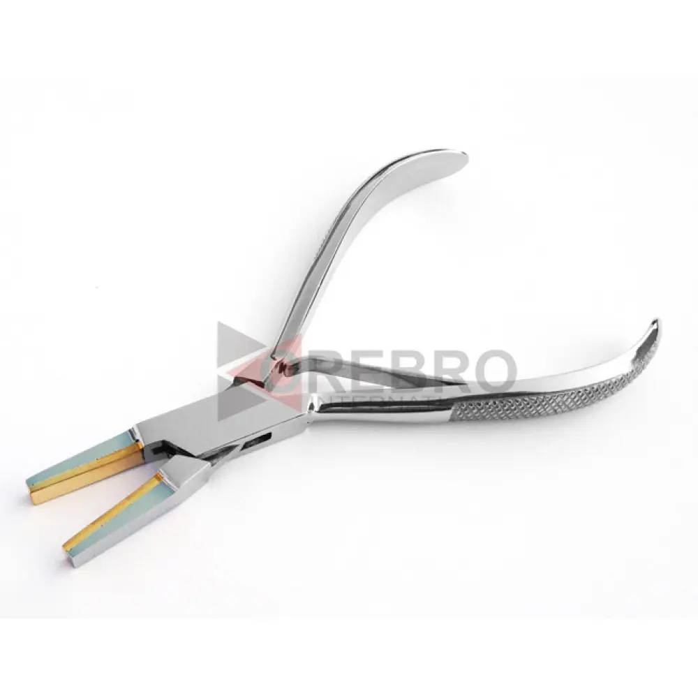 Flat Nose Ring Holding Pliers with Brass Jaws, model ORB-BPT-2024