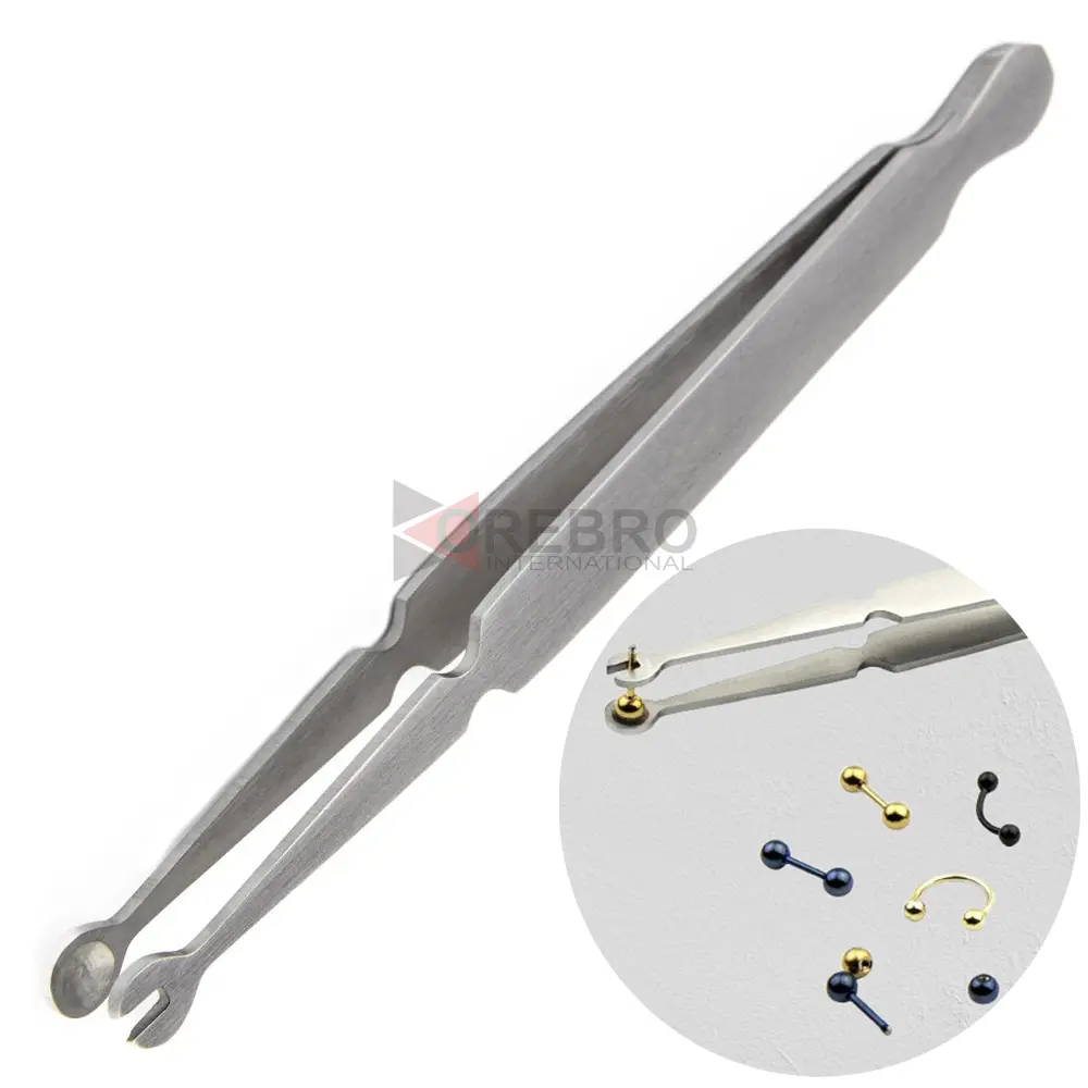 Labret Stem Holding Tweezers- U Shape, model ORB-BPT-2230