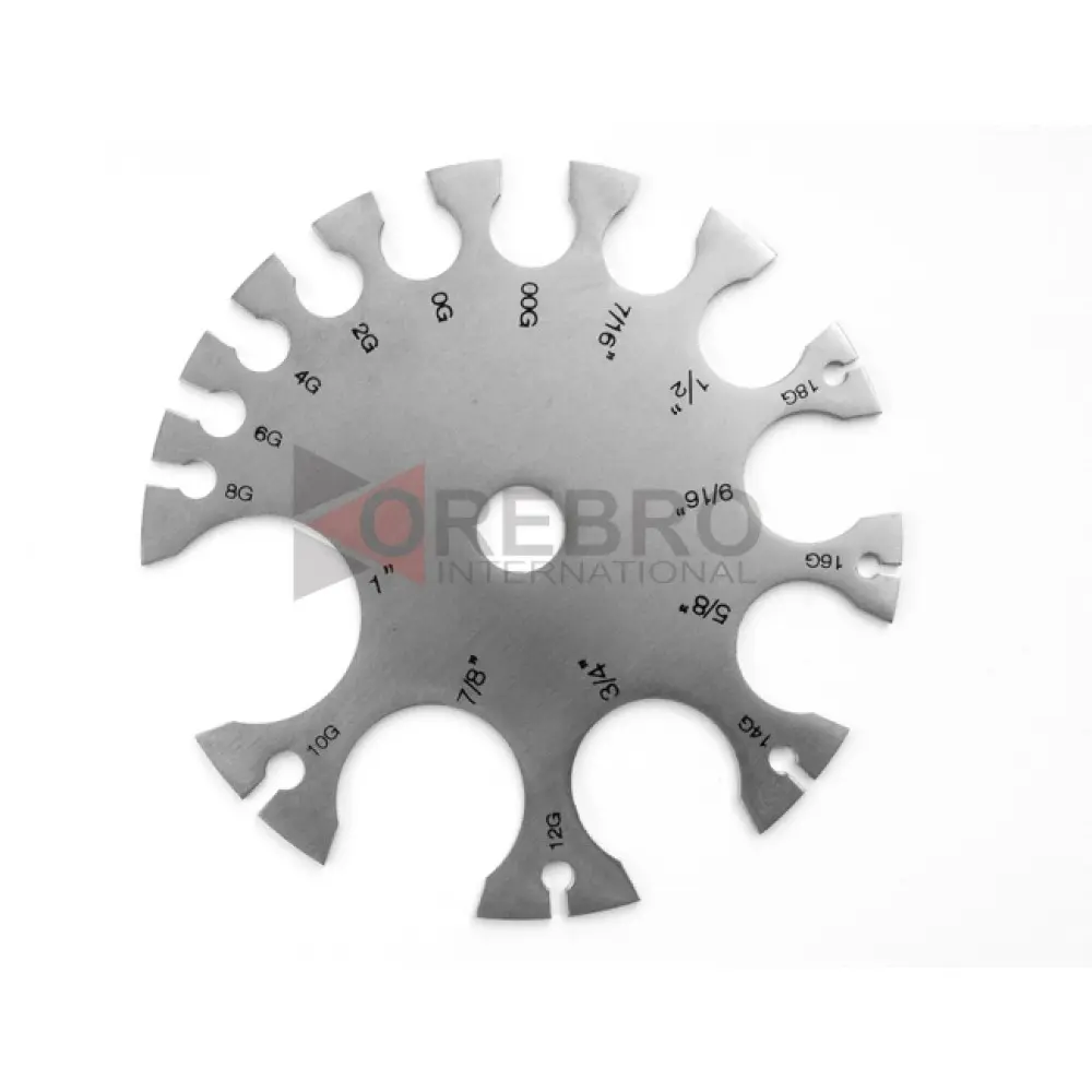 Body Piercing Wheel Gauge -18g to 1" Scale, model ORB-BPT-3105