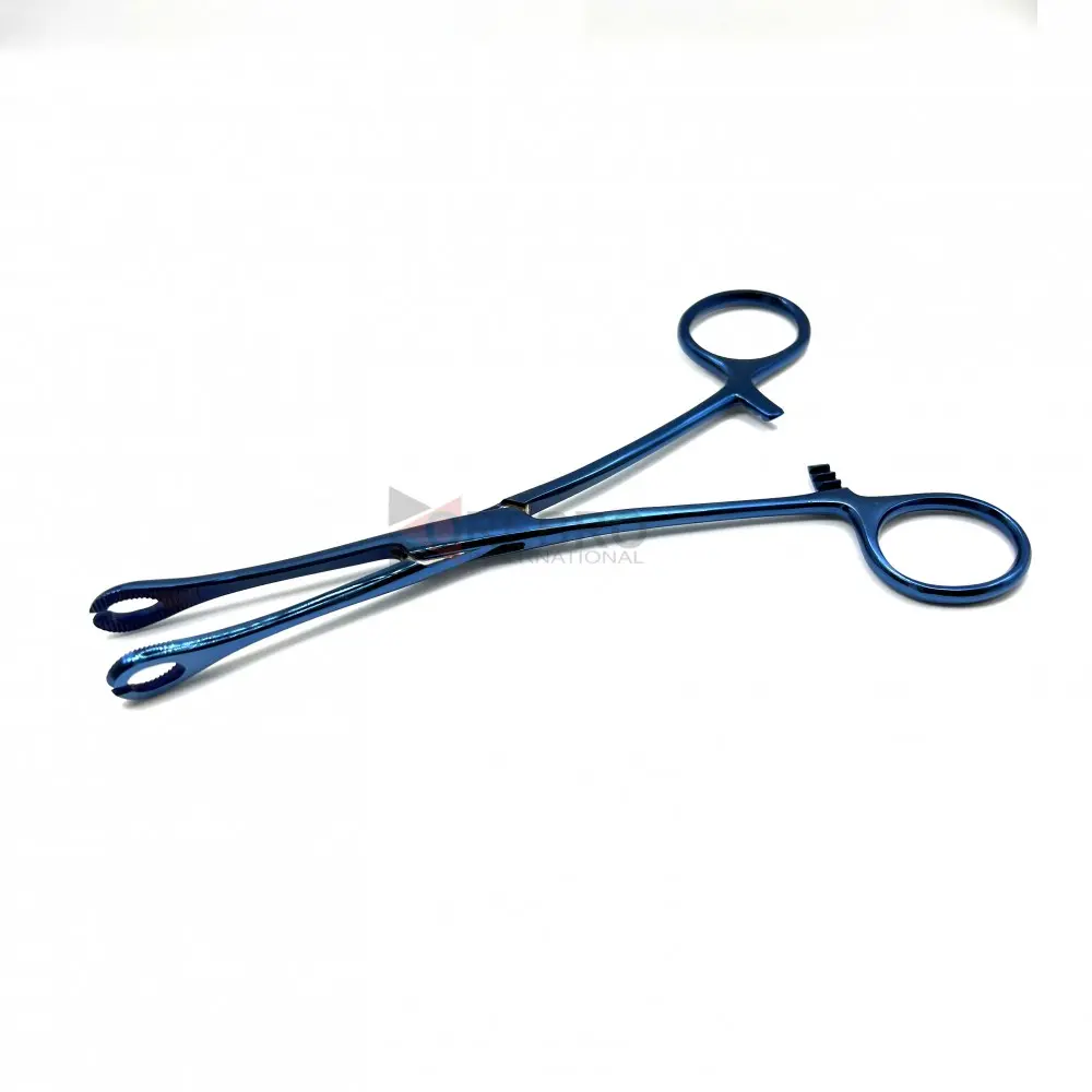 Mini Forester(Sponge) Forceps, Slotted - Blue Oxide Coated, model ORB-BPT-4030