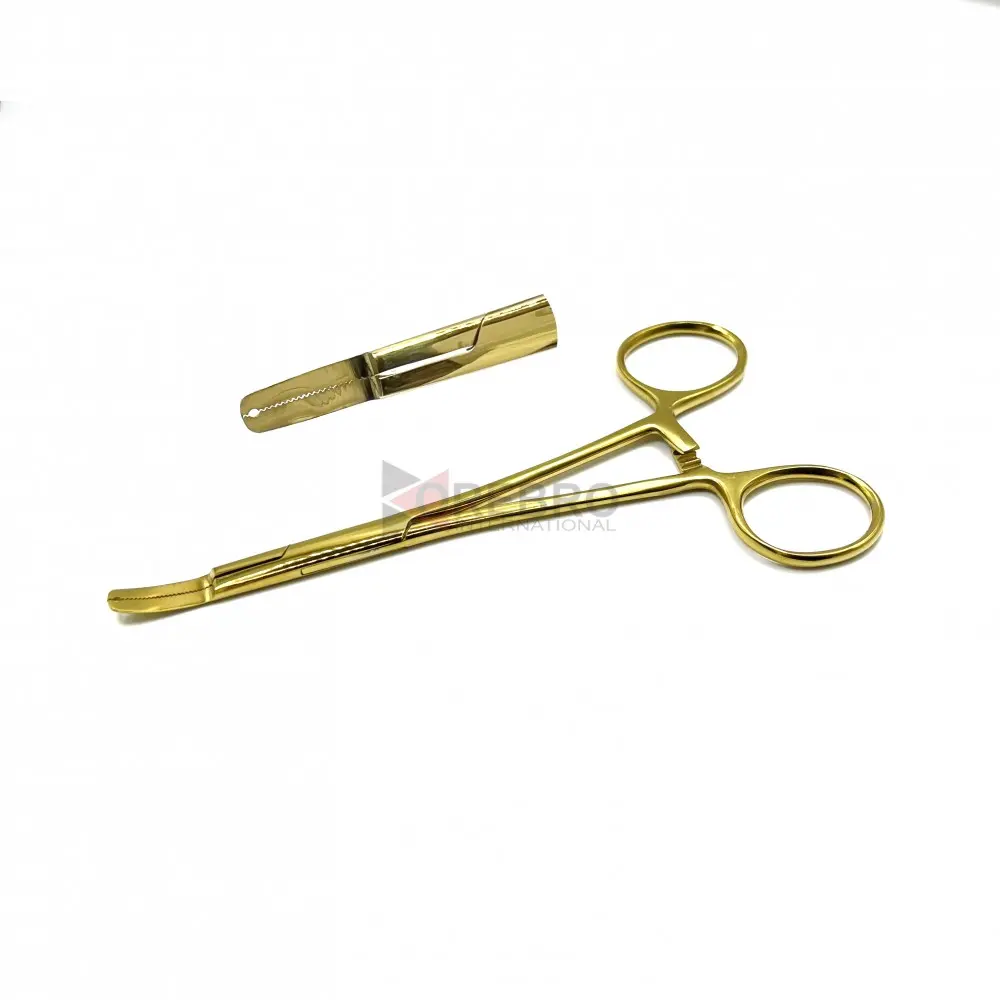 Thin MicroDermal Surface Anchor Holder Forceps-1.6mm Hole- Gold Oxide Coated, model ORB-BPT-4050