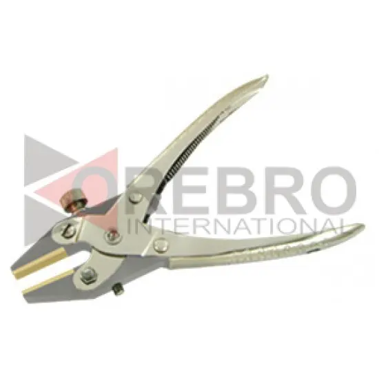 Parallel Action Brass Tip Flat Jaws Pliers With Positioning Screw, model ORB-JT-1619