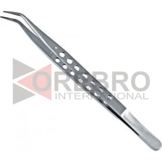 Beading Tweezer, Curved & Holes In Handles, model ORB-JT-2510