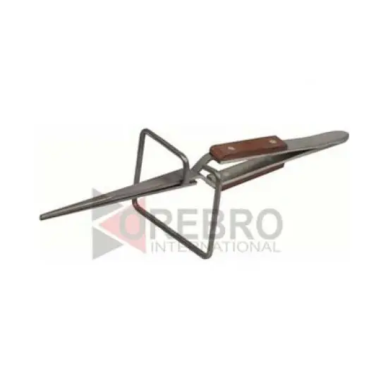 Fiber Grip Cross-Locking Soldering Tweezers with Stand, model ORB-JT-2524