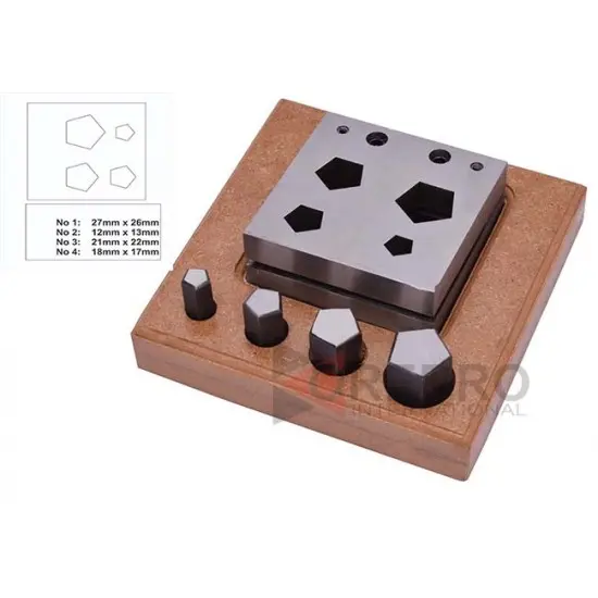 4 Pentagon Shaped Steel Disc Cutter 12- 27 Mm Jewellery Making Designs Patterns, model ORB-JT-2919