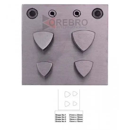 Curvilinear Triangle Shaped Steel Disc Cutter 15 Mm- 22 Mm Jewelry Designs, model ORB-JT-2920