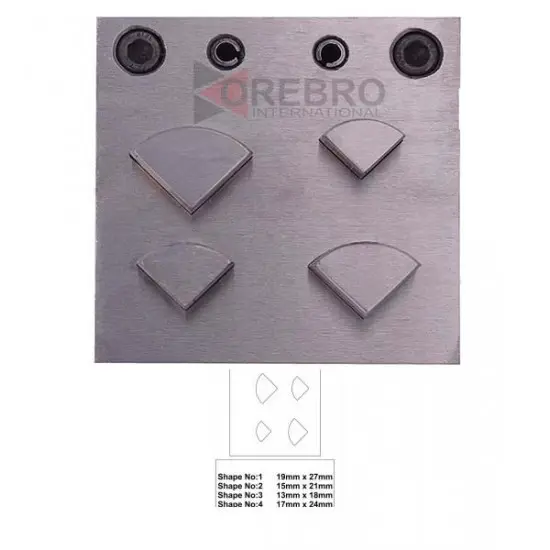 4 Quarter Circle Shaped Steel Disc Cutter 13mm- 27mm Jewellery Designs Patterns, model ORB-JT-2922