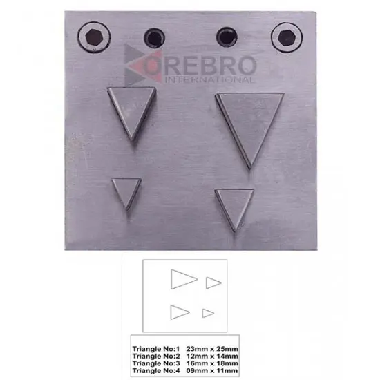4 Triangle Shaped Steel Disc Cutter 9- 25 Mm Jewellery Making Designs Patterns, model ORB-JT-2924