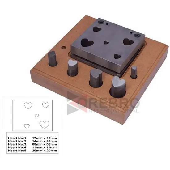 5 Heart Shaped Steel Disc Cutter 8 Mm- 20 Mm Jewellery Making Designs Patterns, model ORB-JT-2927